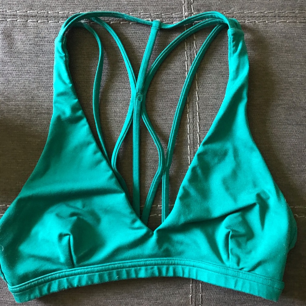 Lululemon plunge neck Sports Bra- Green - Sz 6